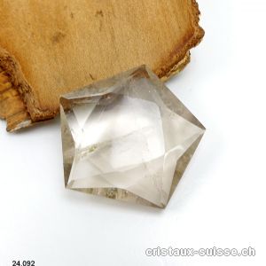 Pentagramme Quartz fumé 4,7 cm x épais. 1,5 cm. Pièce unique