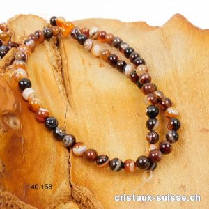 Rang Agate Sardonyx 6 - 6,5 mm / 36 - 38 cm, env. 62 boules