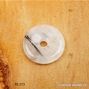 Tourmaline noire - Quartz, donut 2,5 à 2,7 cm