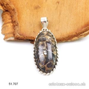 Pendentif Agate Turitelle en argent 925. Pièce unique