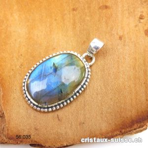 Pendentif Labradorite et argent 925. Pièce unique