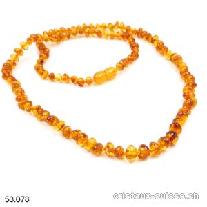 Collier Ambre miel noué 5-8 mm / 60 - 62 cm