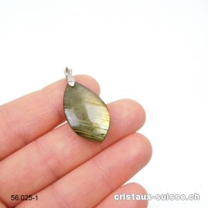 Pendentif Labradorite avec clip en métal. Pièce unique. Offre Spéciale