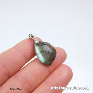 Pendentif Labradorite avec clip en métal. Pièce unique. Offre Spéciale