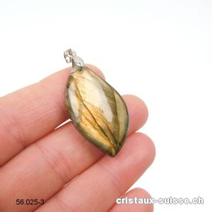 Pendentif Labradorite avec clip en métal. Pièce unique. Offre Spéciale