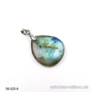 Pendentif Labradorite avec clip en métal. Pièce unique. Offre Spéciale