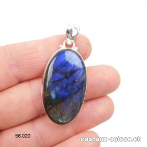 Pendentif Labradorite bleue en argent 925. Pièce unique