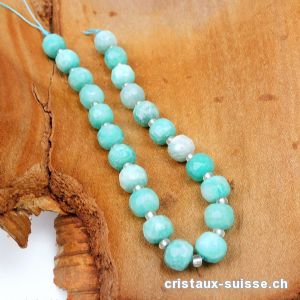 Demi-Rang Amazonite FACETTEÉ 8 x 6 mm / 22 perles. Qual. A