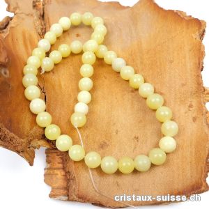 Rang Jade Serpentine vert - jaune 8 - 8,5 mm / 38 cm, env. 62 boules