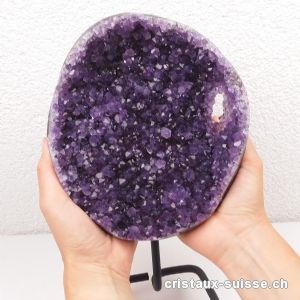 Améthyste Druse du Brésil 18 cm avec support métal. Pièce unique