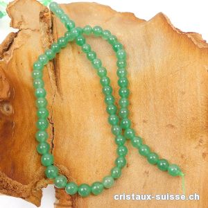 Rang Quartz vert 6,5 mm / 38 cm, env. 60 boules. Offre Spéciale