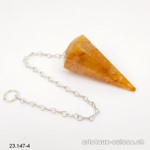Pendule Golden Healer - Quartz-Limonite facetté. P. unique 4,4 cm