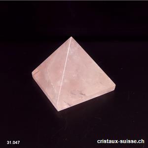 Pyramide Quartz rose, base 4,1 cm x haut. 3,4 cm. Pièce unique