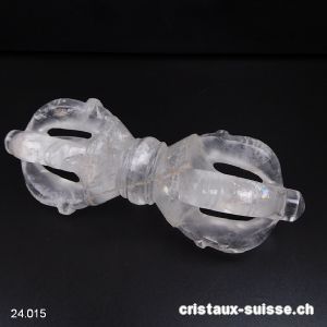 Dorje - Vajra Cristal de Roche d'Himalaya 13,2 cm/ 195 grammes. RARETÉ