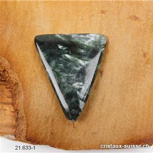 Séraphinite de Sibérie, polygone 4 x 3,4 x ép. 0,55 cm. Pièce unique