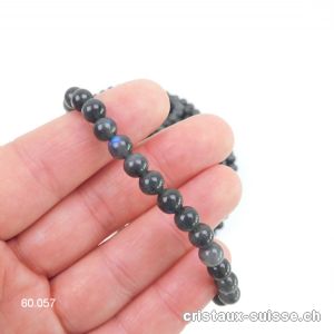 Bracelet Labradorite foncée 6-6,5 mm / 18 cm. Taille M