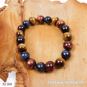 Bracelet Oeil Tigre - Boeuf - Faucon 10-10,5 mm / 18 cm. Taille SM. Offre Spéciale