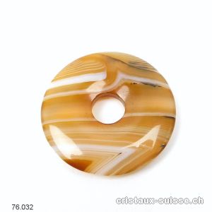 Agate brun-café strié, Donut 3 cm