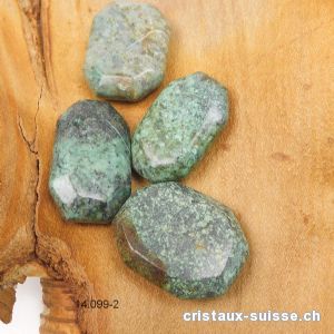 Chrysocolle - Diorite pierre anti-stress à pans coupés 3,3-3,5 x 2-2,5 cm