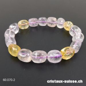 Bracelet Améthyste claire - Citrine 10-12 mm / 19,5 - 20 cm