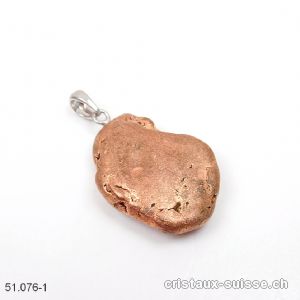 Pendentif Cuivre - Nugget et boucle argent 925. Pièce unique