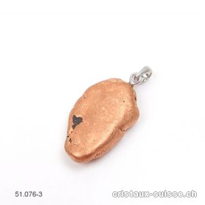 Pendentif Cuivre - Nugget et boucle argent 925. Pièce unique