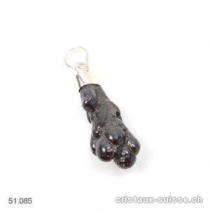 Pendentif Psilomélane d'Allemagne en argent 925. Pièce unique