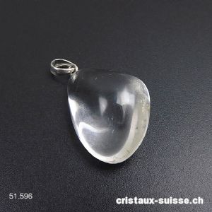 Pendentif Cristal de Roche 2 - 2,5 cm en argent 925