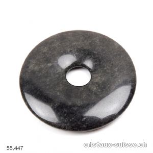 Obsidienne dorée-noire-argentée, donut 5 cm