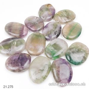 Fluorite arc-en-ciel plate env. 4- 4,5 cm. Taille L-XL. Offre Spéciale