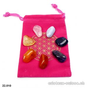 Kit Chakras Fleur de Vie et 7 cristaux