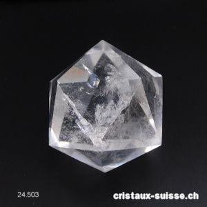 Icosaèdre Cristal de Roche 4 cm. Pièce unique 117 grammes