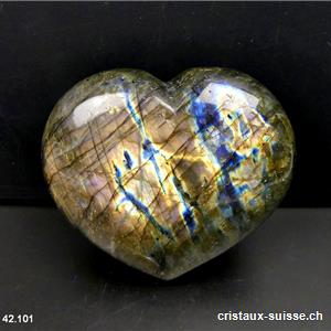 Coeur Labradorite-Spectrolite XL. Pièce unique 488 grammes
