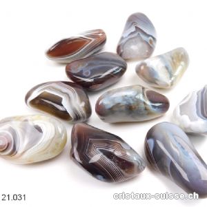 Agate Botswana beige-brun-gris 4 à 5 cm. Taille XL