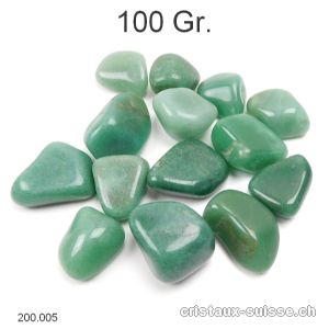 Aventurine verte, pierres roulées AB. Lot 100 Gr.