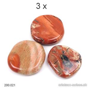 3 x Jaspe rouge-beige brèché 3,5 à 4,5 cm. L-XL
