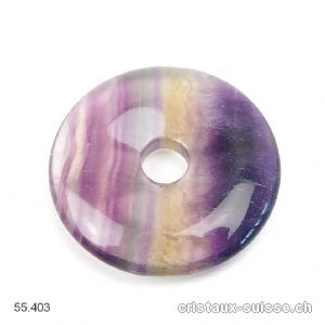 Fluorite arc-en-ciel, Donut 4 cm. Qual. A, avec couleur jaune