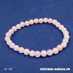 Bracelet Quartz Rose 6 mm / 18,5-19 cm. Taille M