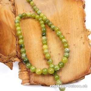 Rang Jade Serpentine verte 6,5 - 7 mm / 38 cm, env. 58 boules. Offre Spéciale