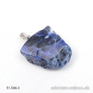 Pendentif Sodalite polie en relief, boucle argent 925. Pièce unique