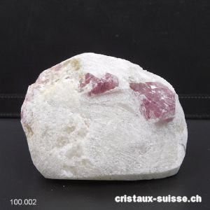 Spinelle et Pargasite dans marbre blanc. Pièce unique