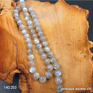 Rang Labradorite claire 6,5-6,8 mm / 38 cm, env. 58 boules. Qual. AA