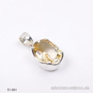 Pendentif Citrine facettée en argent 925