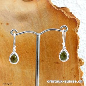 Boucles d'oreilles Tourmaline verte en argent 925