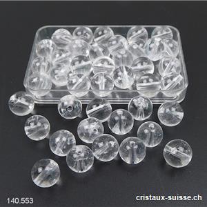 Cristal de Roche, boule percée 8 - 8,5 mm