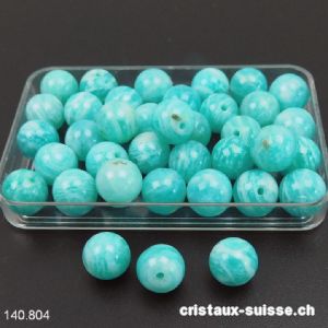 Amazonite, boule percée 7,5 - 8 mm. Jolie qualité