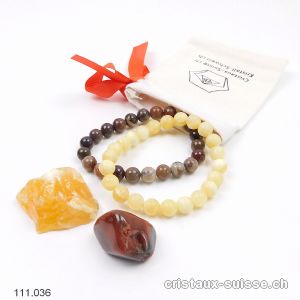 Set REGIME AMAIGRISSANT, 2 Bracelets et Cristaux pour élixirs. Offre Spéciale