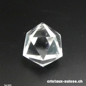 Icosaèdre Cristal de Roche diagonale 2,6 cm. Pièce unique