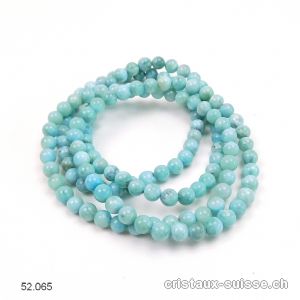 Bracelet Larimar bleu-vert 5,5 - 6 mm / 19 cm. Taille L