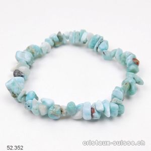 Bracelet Larimar, élastique env. 19 cm